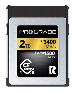 ProGrade 2TB CFexpress 4.0 Type B memory card with 3400 MB/s read and 1500 MB/s sustained write speeds