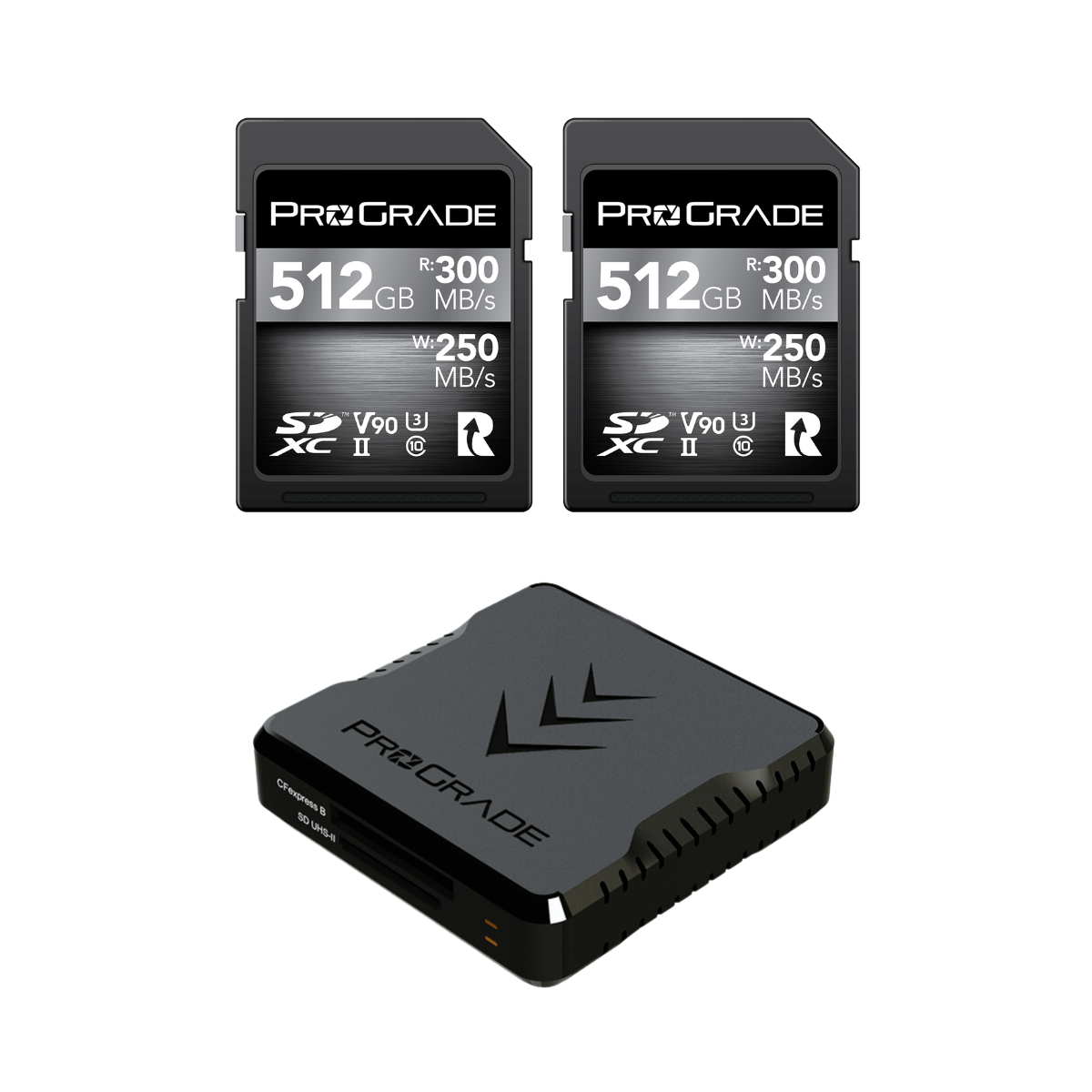 ProGrade Digital SD V90 2-pack & Reader Bundle