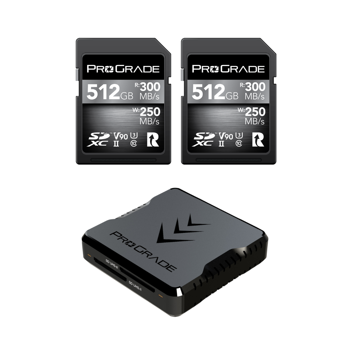 ProGrade Digital SD V90 2-pack & Reader Bundle