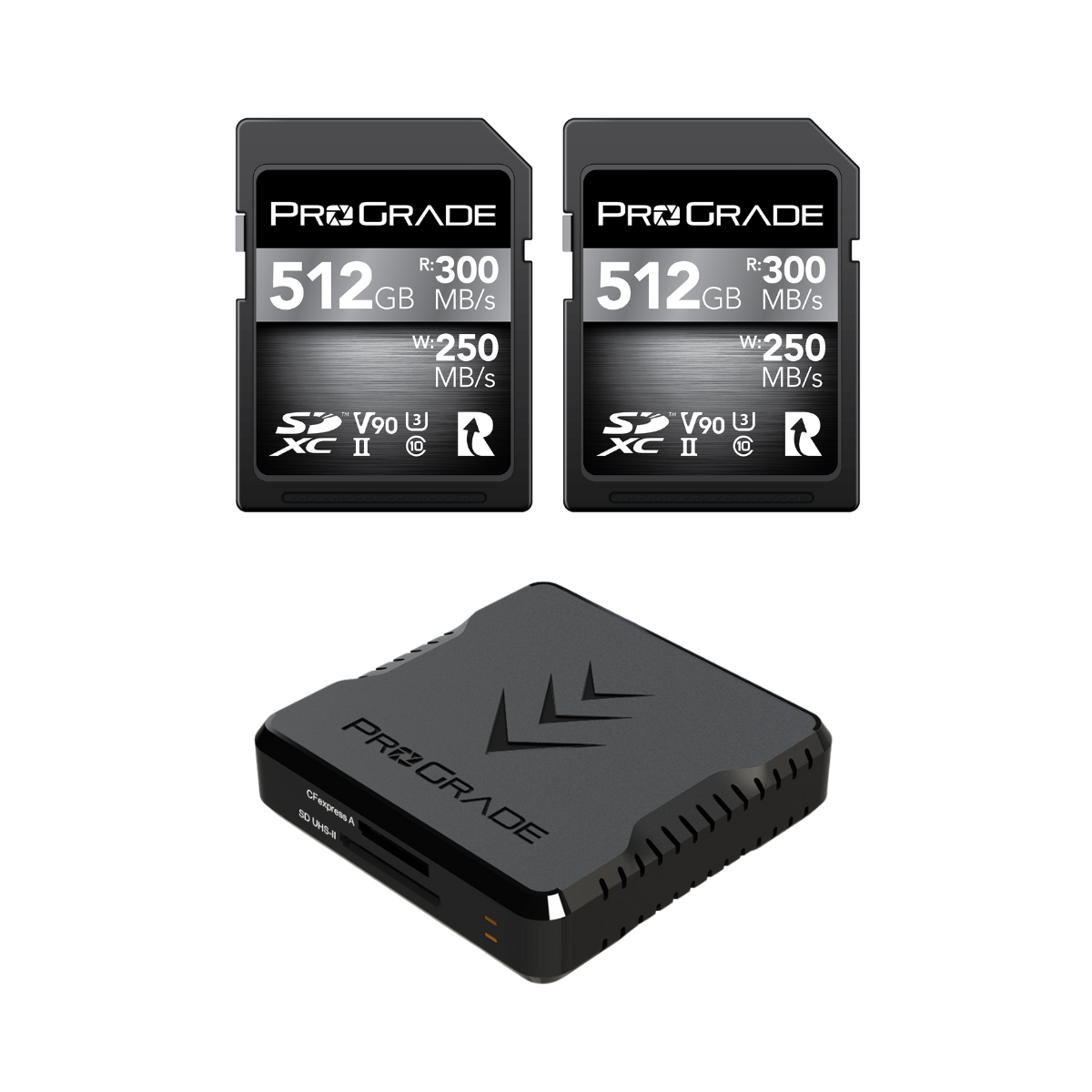 ProGrade Digital SD V90 2-pack & Reader Bundle