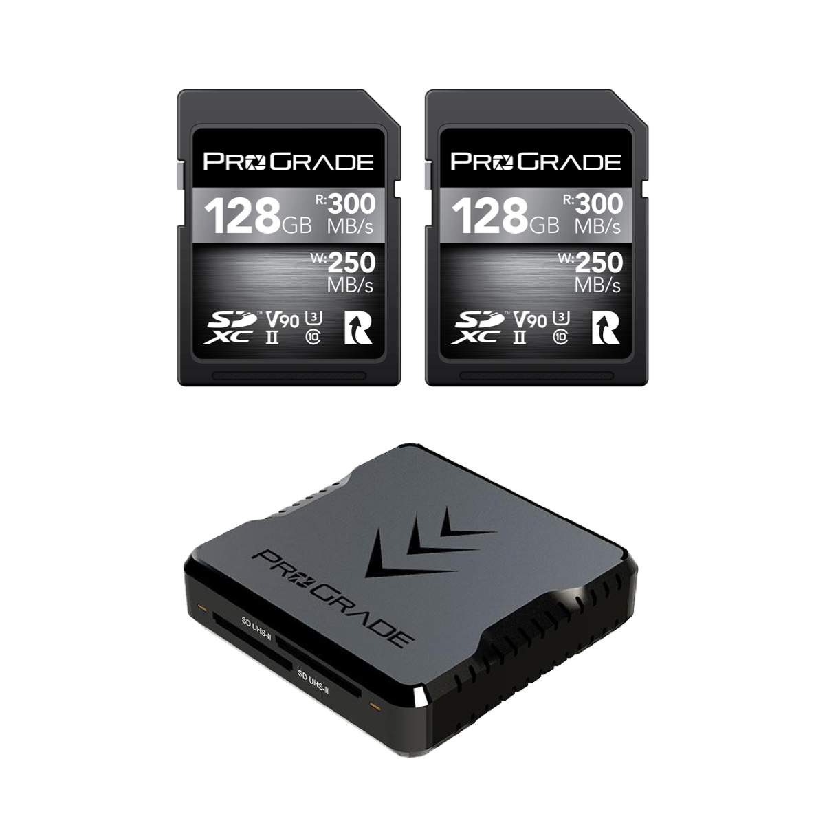ProGrade Digital SD V90 2-pack & Reader Bundle